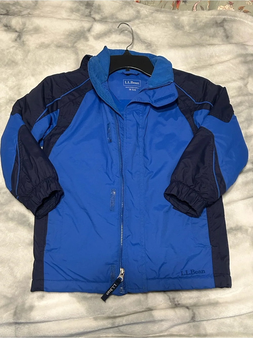Vtg L.L. Bean Kids Blue Thinsulate Winter Ski Jacket Parka Coat Size M 5/6